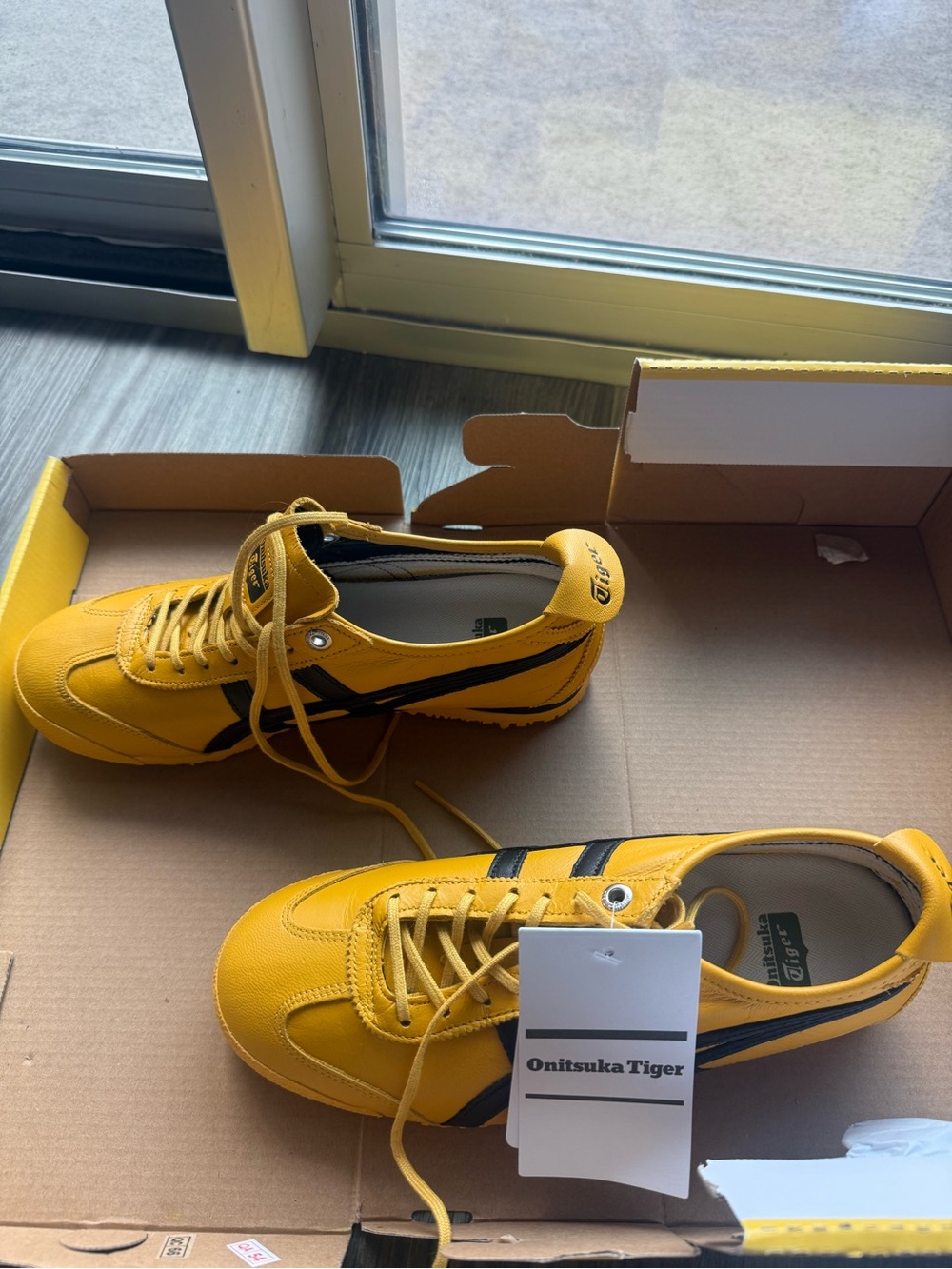 Onitsuka Tiger by Asics Men’s Yellow Sneakers with Black Stripes